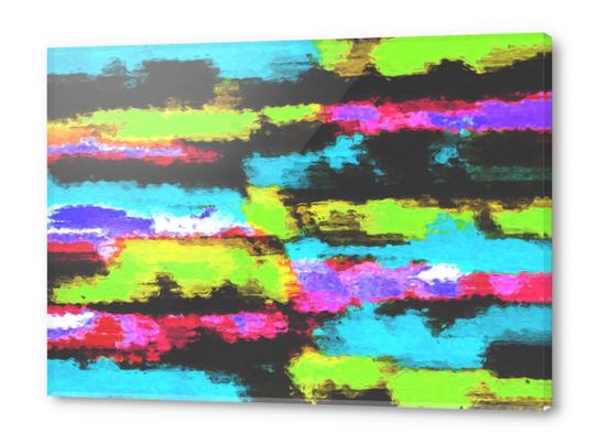graffiti splash painting abstract in blue green pink black Acrylic prints by Timmy333