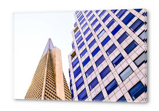 pyramid building and modern building at San Francisco, USA Acrylic prints by Timmy333