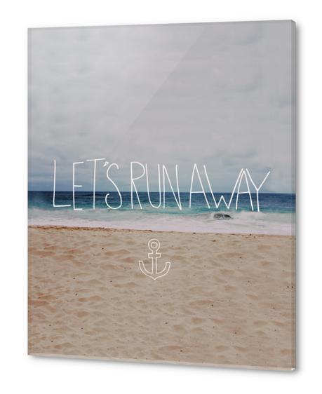 Let's Run Away - Sandy Beach Acrylic prints by Leah Flores