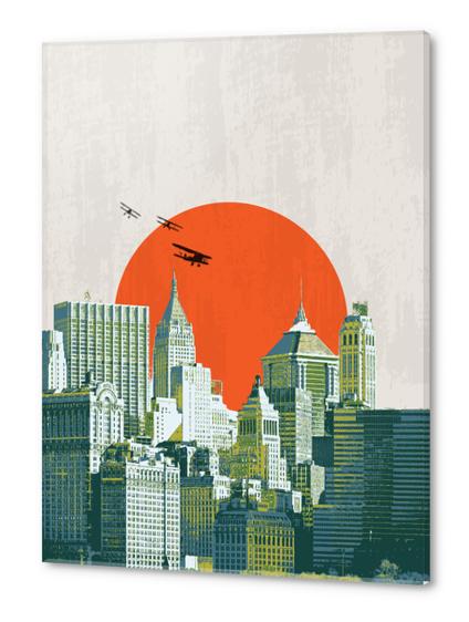 Red sun on NY Acrylic prints by tzigone