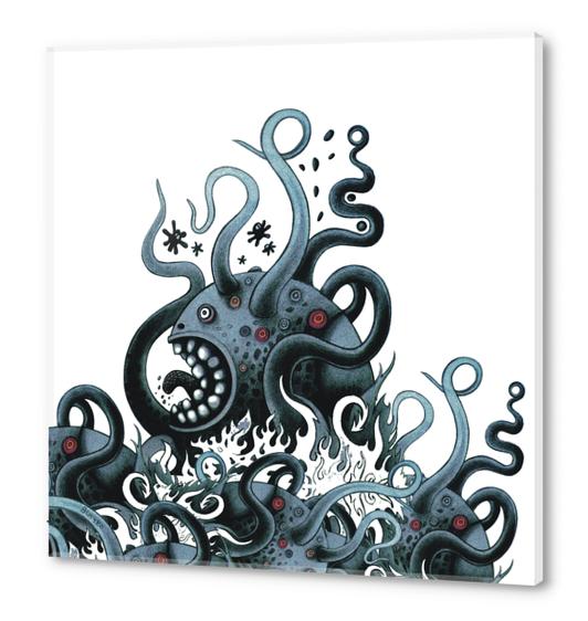 Octoworm (blue version) Acrylic prints by Exit Man
