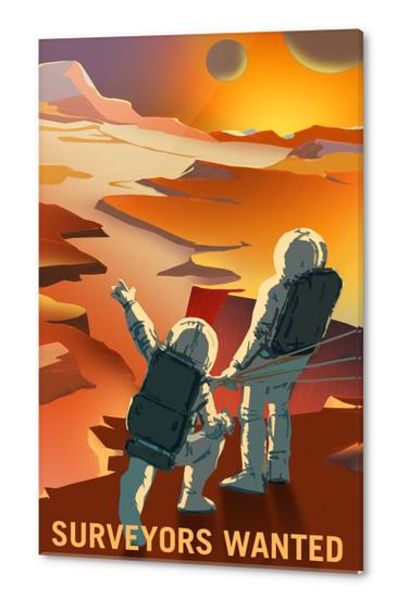 Surveyors Wanted to Explore Mars and its Moons - NASA KSC Space Tourism Poster Acrylic prints by Space Travel