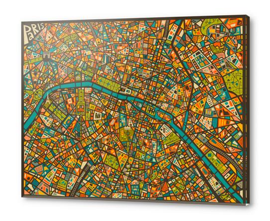 PARIS STREET MAP Acrylic prints by Jazzberry Blue