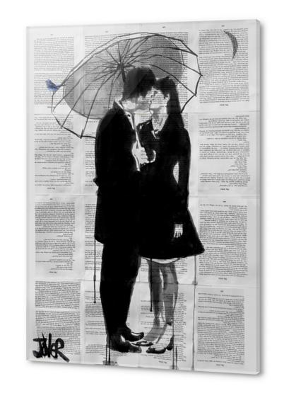 A LITTLE BIRD, A LITTLE MOON, A LITTLE LOVE Acrylic prints by loui jover