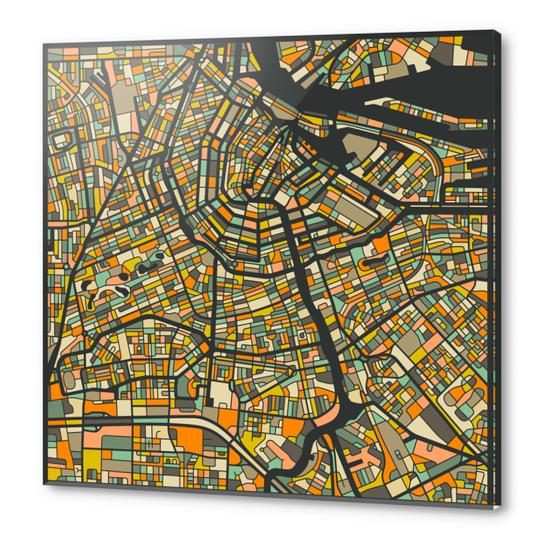 AMSTERDAM MAP 2 Acrylic prints by Jazzberry Blue