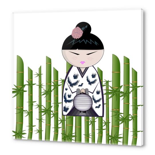 Bamboo kokeshi Acrylic prints by PIEL Design