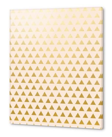 Blush + Gold Triangles Acrylic prints by Uma Gokhale