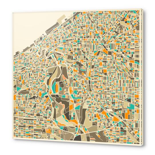 CLEVELAND MAP 1 Acrylic prints by Jazzberry Blue