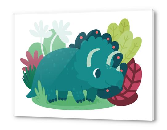 Triceratops Acrylic prints by Claire Jayne Stamper