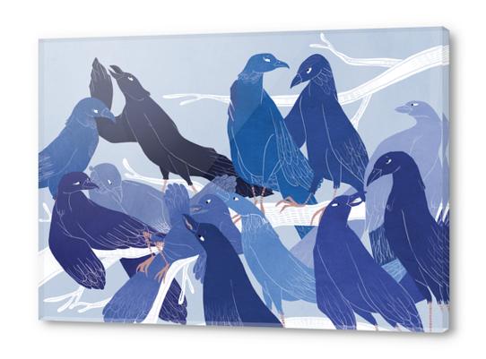 les oiseaux bleus Acrylic prints by Florehenocque