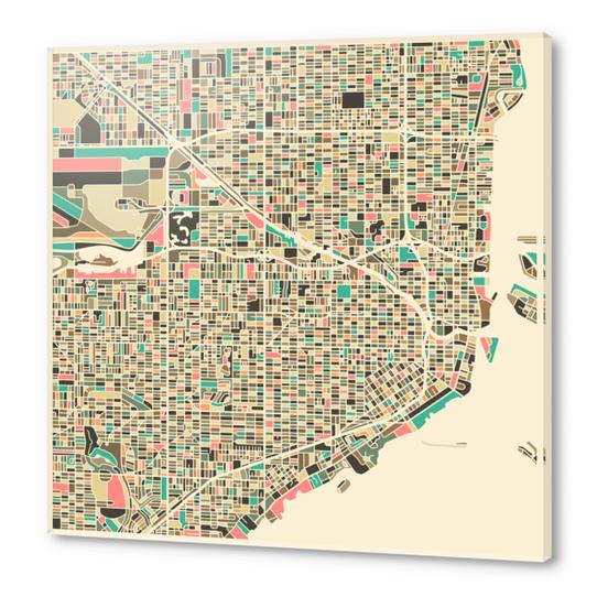MIAMI MAP 1 Acrylic prints by Jazzberry Blue