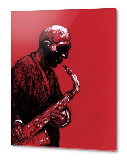 Sax Player Acrylic prints by Aaron Morgan