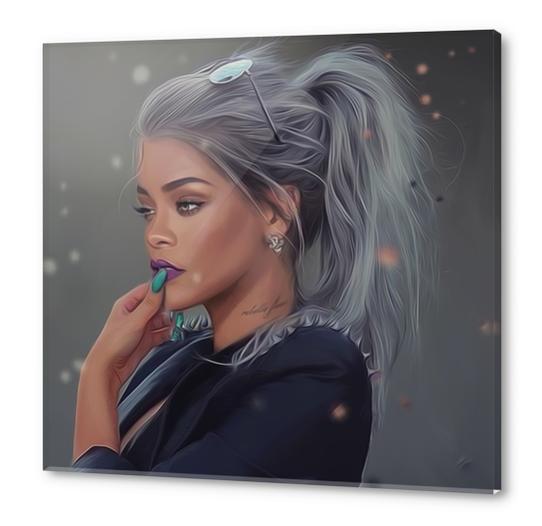 Rihanna Portrait Acrylic prints by AndyKArt
