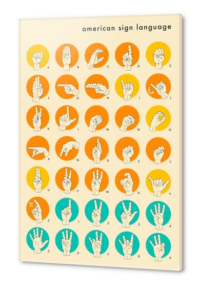 SIGN LANGUAGE HAND ALPHABET Acrylic prints by Jazzberry Blue