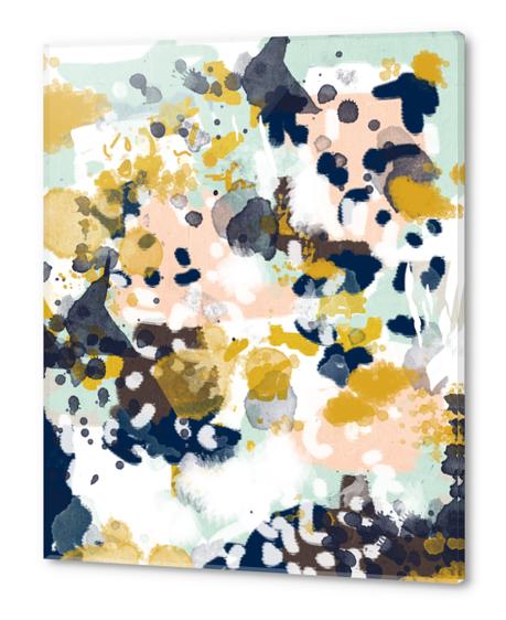 Sloane - Abstract painting in modern fresh colors navy, mint, blush, cream, white, and gold Acrylic prints by Charlotte Winter