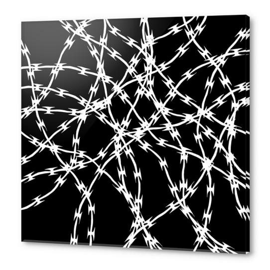 Trapped White on Black Acrylic prints by Emeline Tate