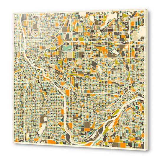 TWIN CITIES MAP 1 Acrylic prints by Jazzberry Blue