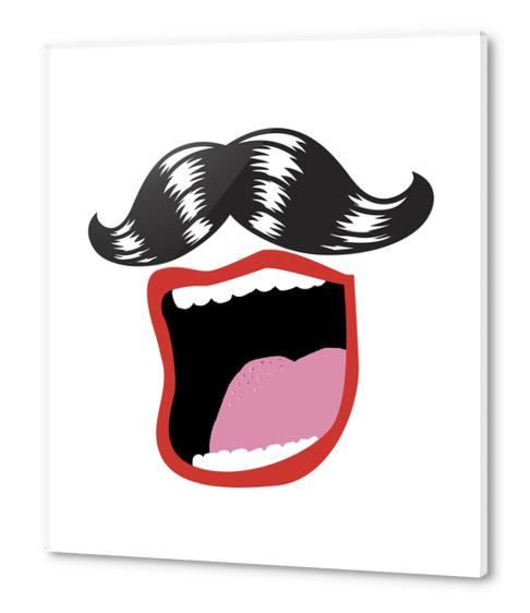 Moustache Mouth Acrylic prints by Alex Xela