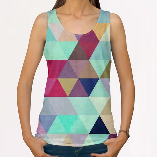 Pattern cosmic triangles II All Over Print Tanks by Vitor Costa