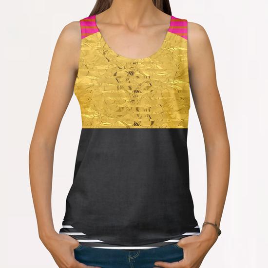 Geometric and golden art All Over Print Tanks by Vitor Costa