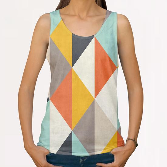 Geometric and colorful chevron All Over Print Tanks by Vitor Costa