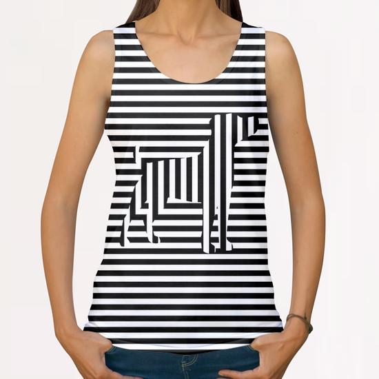Dog on Stripes All Over Print Tanks by Divotomezove