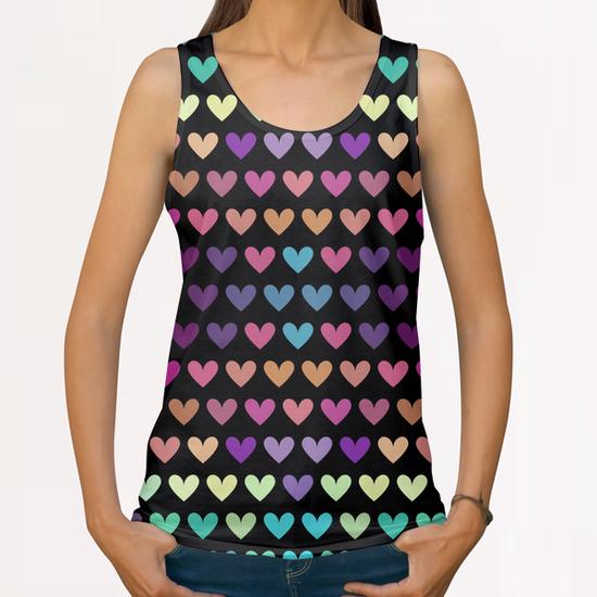 Cute Hearts #4 All Over Print Tanks by Amir Faysal