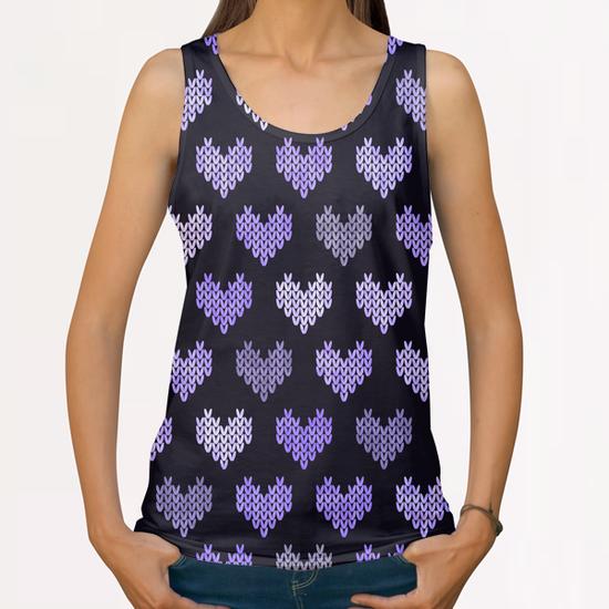 Colorful Knitted Hearts X 0.2 All Over Print Tanks by Amir Faysal