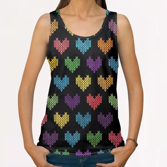 Colorful Knitted Hearts X 0.4 All Over Print Tanks by Amir Faysal