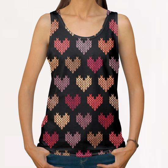 Colorful Knitted Hearts X 0.3 All Over Print Tanks by Amir Faysal