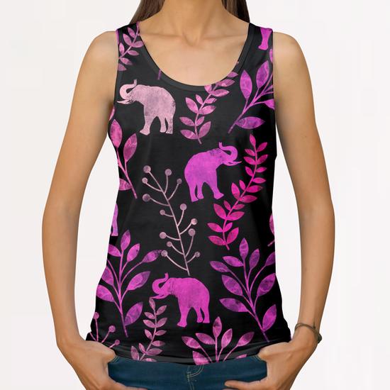 Floral and Elephant  All Over Print Tanks by Amir Faysal