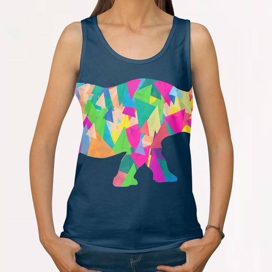 Abstract Bear All Over Print Tanks by Amir Faysal