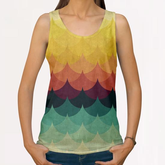 Waves at sunset All Over Print Tanks by Vitor Costa
