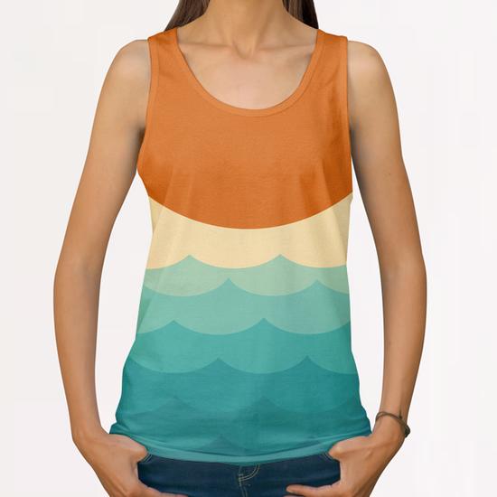 Minimalist sunset All Over Print Tanks by Vitor Costa