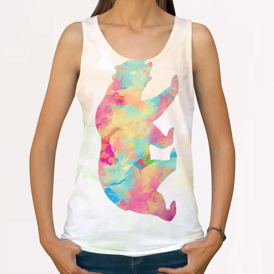 Abstract Bear X 0.1 All Over Print Tanks by Amir Faysal