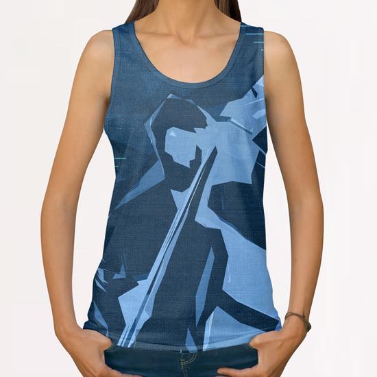 Jazz Contrabass Poster All Over Print Tanks by cinema4design