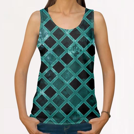 Abstract Geometric Background #13 All Over Print Tanks by Amir Faysal