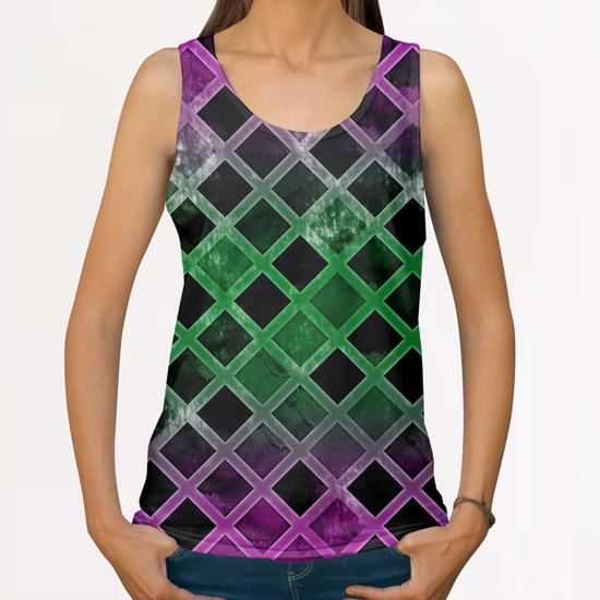 Abstract Geometric Background #12 All Over Print Tanks by Amir Faysal