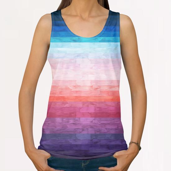 Geometric landscape watercolor All Over Print Tanks by Vitor Costa