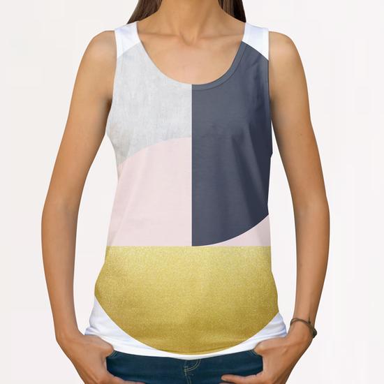 Golden and geometric art All Over Print Tanks by Vitor Costa