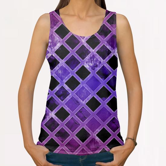 Abstract Geometric Background X 0.1  All Over Print Tanks by Amir Faysal