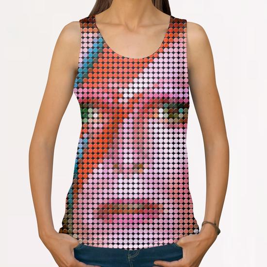 David bowie portrait All Over Print Tanks by Vitor Costa