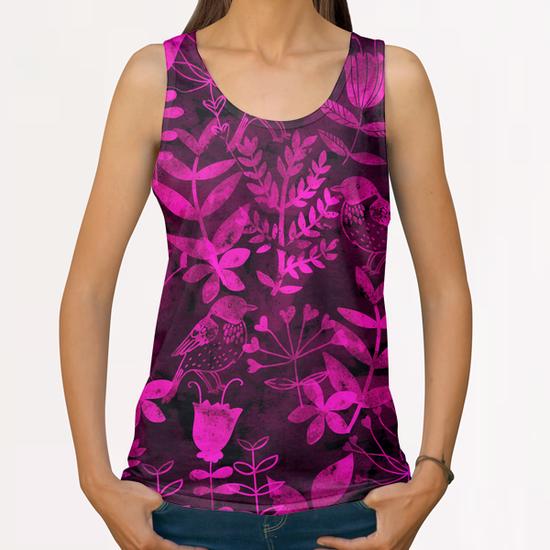 Abstract Botanical Garden X 0.2 All Over Print Tanks by Amir Faysal