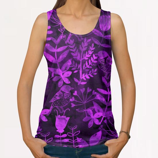 Abstract Botanical Garden X 0.1 All Over Print Tanks by Amir Faysal