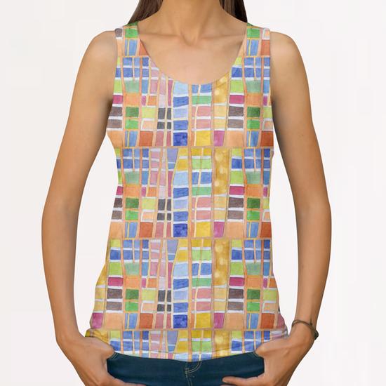 Rectangle Pattern With Sticks All Over Print Tanks by Heidi Capitaine