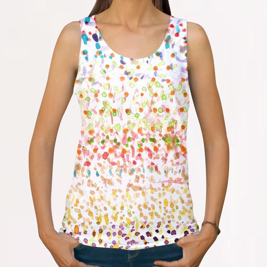 Striped Piled Dots Pattern  All Over Print Tanks by Heidi Capitaine