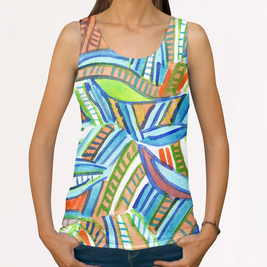 Bent and Straight Ladders Pattern  All Over Print Tanks by Heidi Capitaine