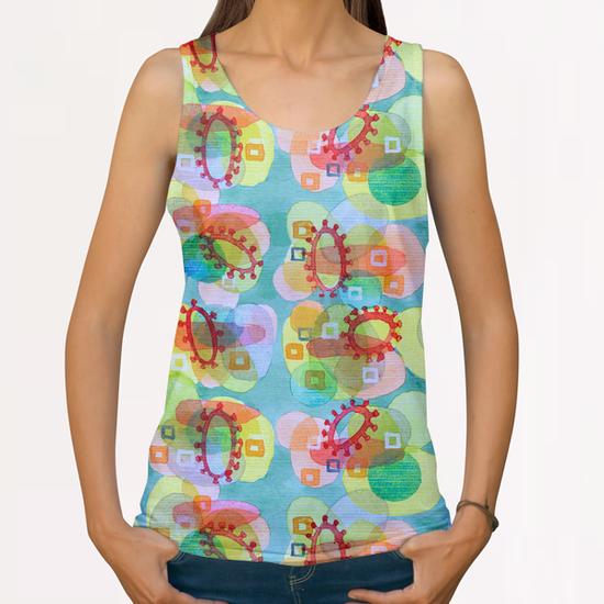Lovely Pattern with Red Rings  All Over Print Tanks by Heidi Capitaine