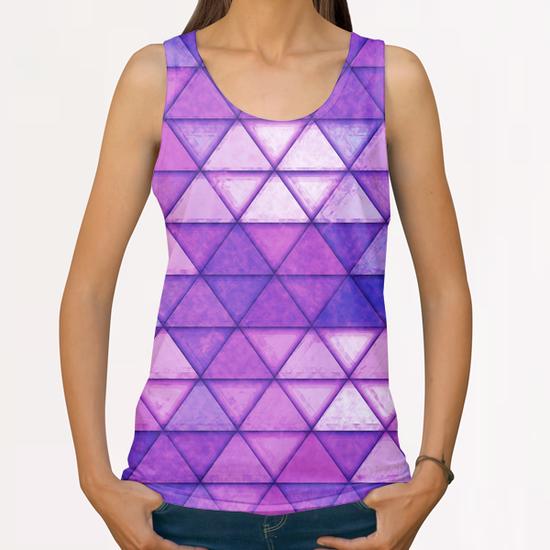 Abstract Geometric Background #17 All Over Print Tanks by Amir Faysal
