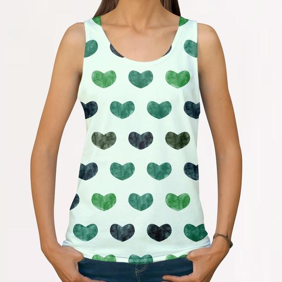 Cute Hearts X 0.2 All Over Print Tanks by Amir Faysal